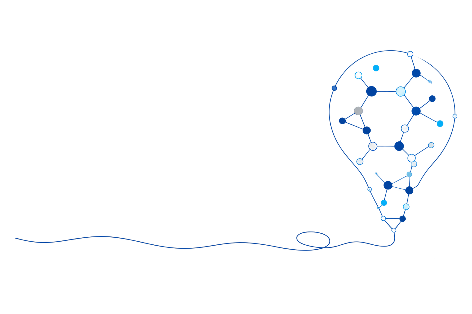 Original scientific illustration of a molecular lightbulb connected to a peptide path